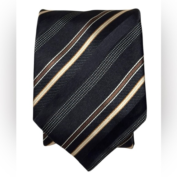 Hugo Boss Other - BOSS HUGO BOSS Black Striped Silk Tie Made In Italy 59"/3"